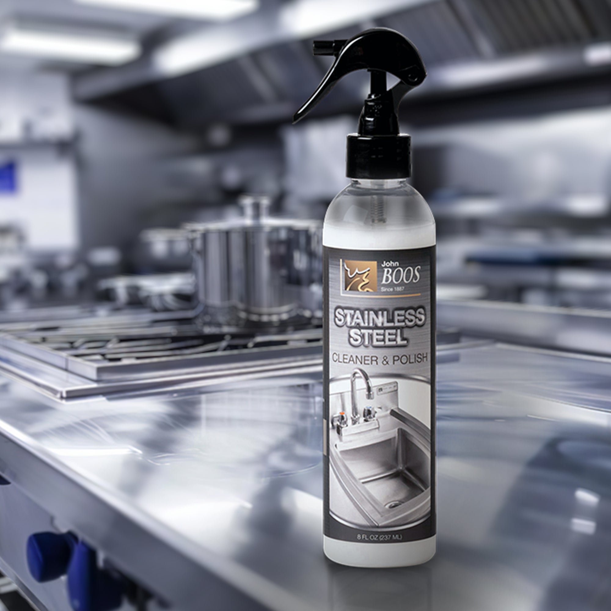 John Boos All Natural 8Oz Bottle Stainless Steel Surface Cleaner/Polish(Open Box - VMInnovations