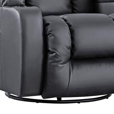 JOMEED PU Heated Leather Massage Rocking Recliner Chair with 360 Degree Swivel
