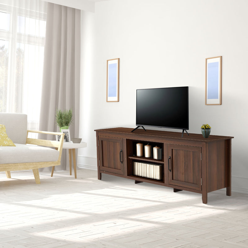 JOMEED TV Console Stand Table Cabinet Media Entertainment Center,Brown(Open Box)