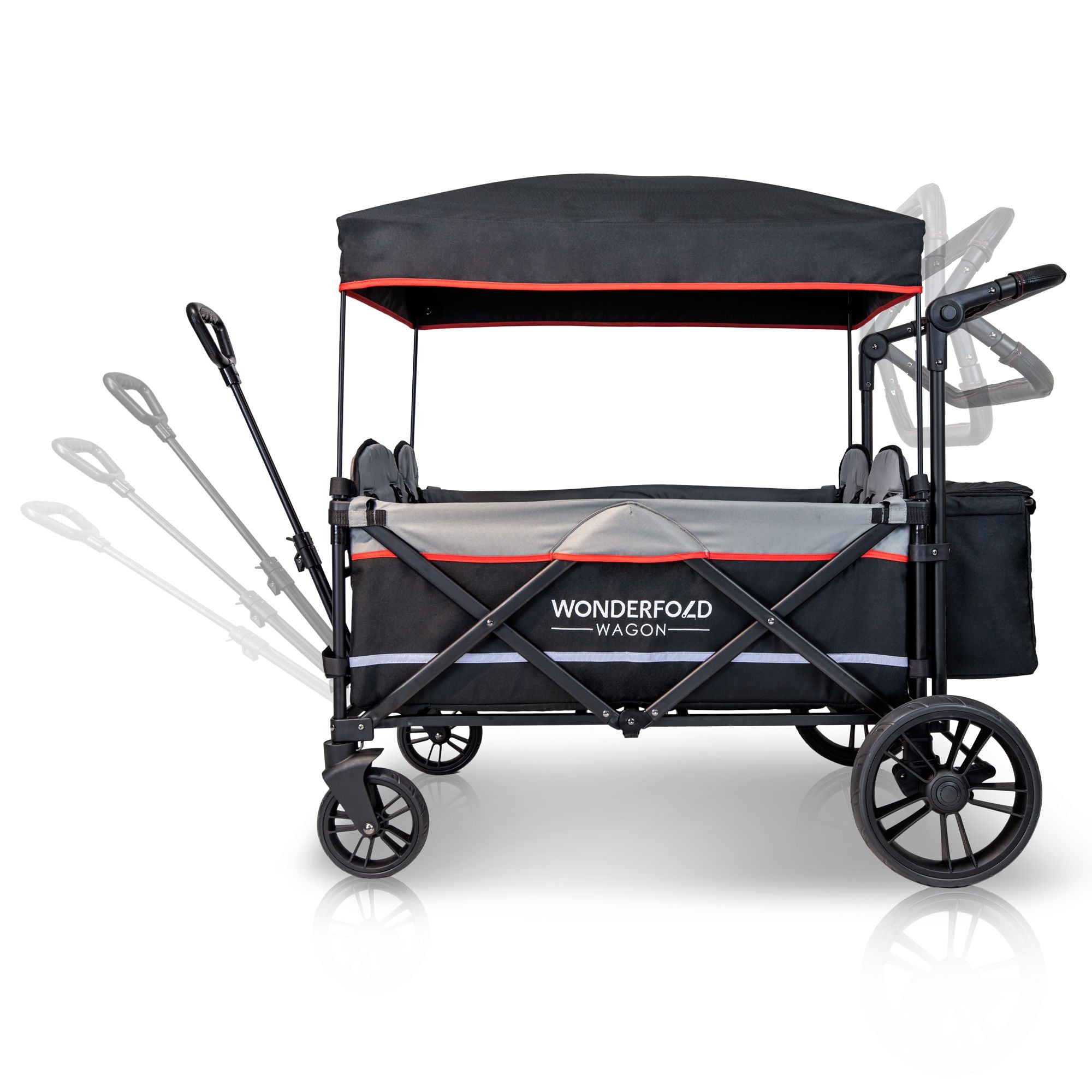WONDERFOLD 4-Passenger Stroller Wagon with Canopy and 5-Point Harness (Open Box)
