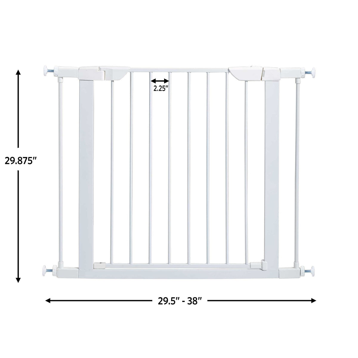 MidWest Homes for Pets 29-Inch Tall Steel Pet Gate w/ Spring-Loaded Latch, White - VMInnovations