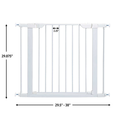 MidWest Homes for Pets 29-Inch Tall Steel Pet Gate w/ Spring-Loaded Latch, White - VMInnovations