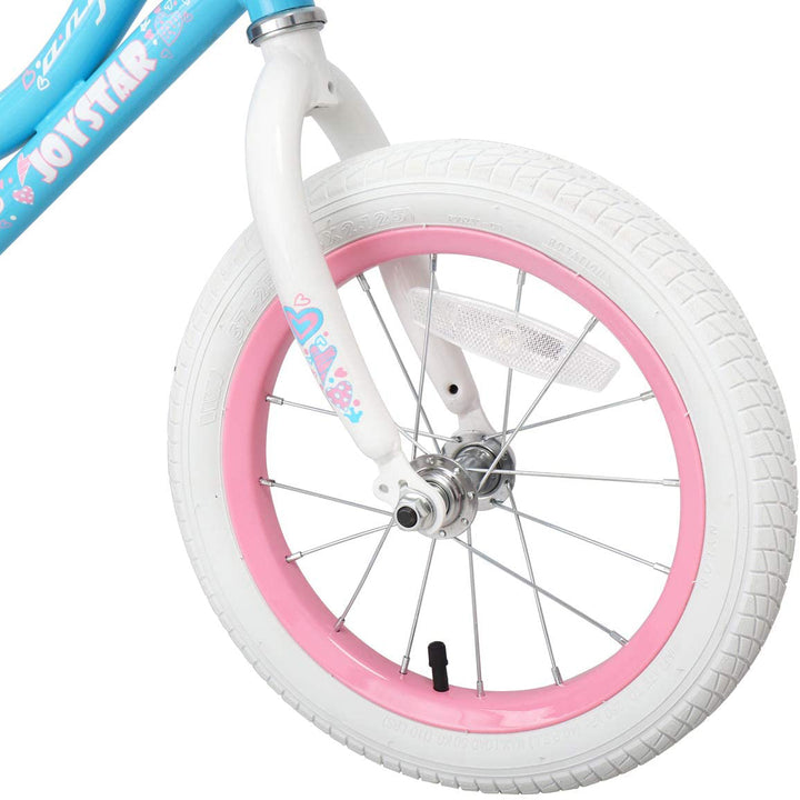 Joystar Angel 14 Inch Ages 3 to 5 Kids Bike Training Wheels, Blue Pink(Open Box) - VMInnovations