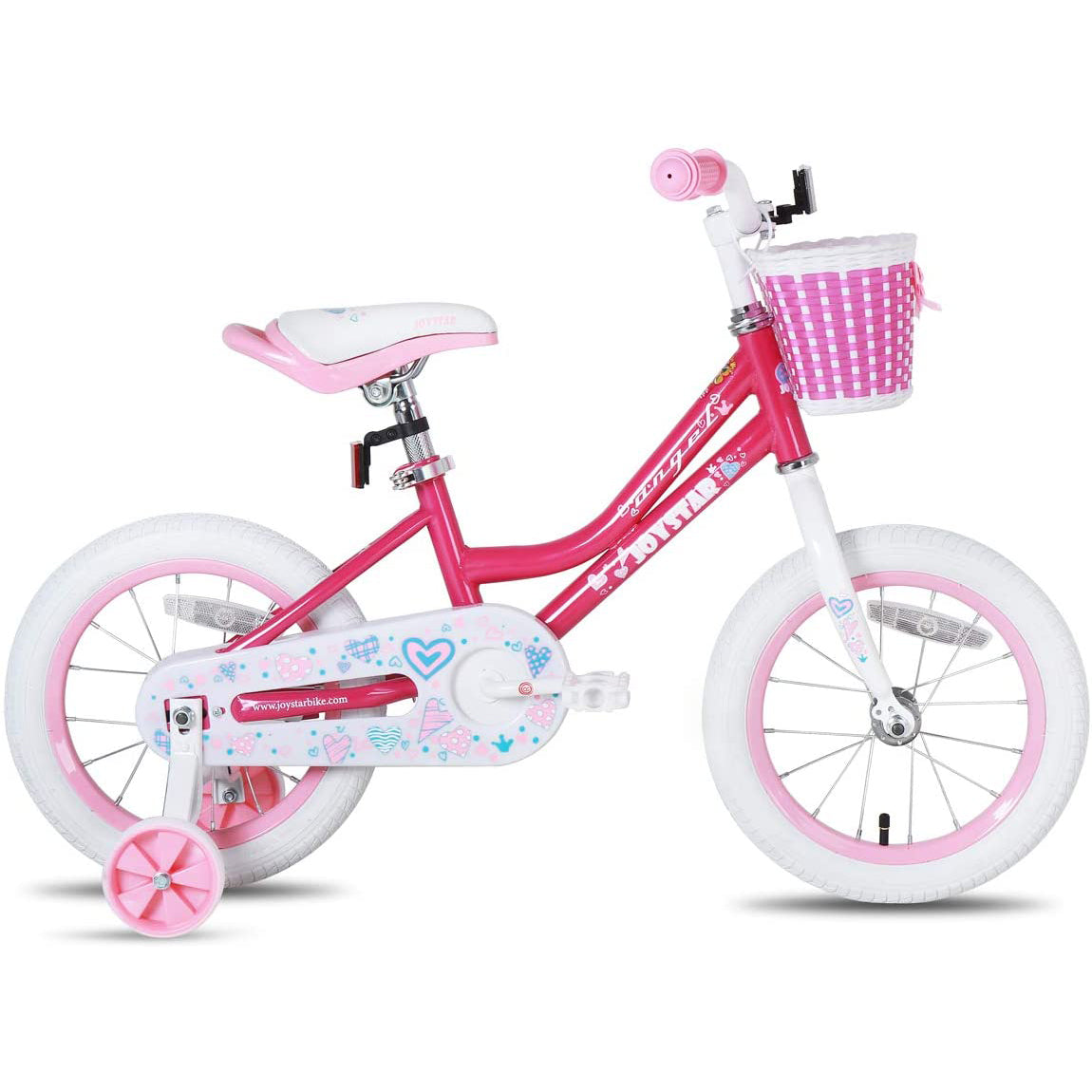 Joystar Angel 12 Inch Ages 2 to 4 Kids Balance Bike with Training Wheels, Pink