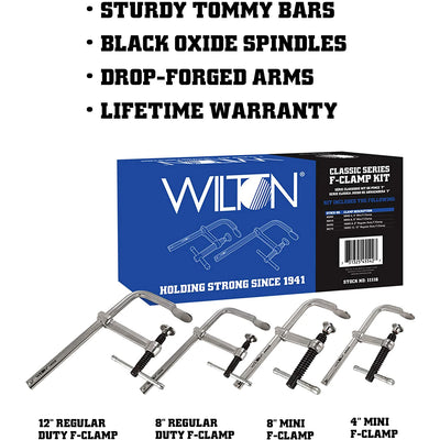 Wilton Tools JPW-11116 Regular Duty Drop Forged Oxide Spindle F Clamp, 4 Pack