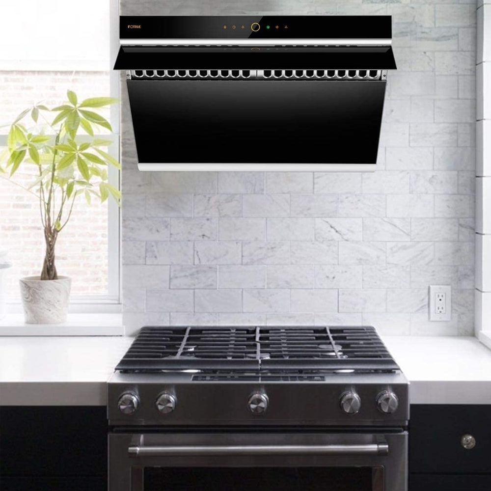 FOTILE Hands Free Under Cabinet Wall Mount Kitchen Range Hood, Black Glass(Used)