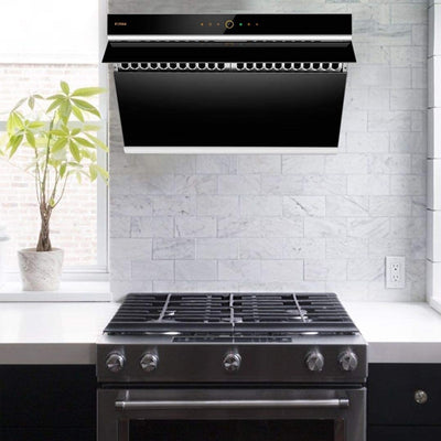 FOTILE Hands Free Under Cabinet Wall Mount Kitchen Range Hood, Black Glass(Used)