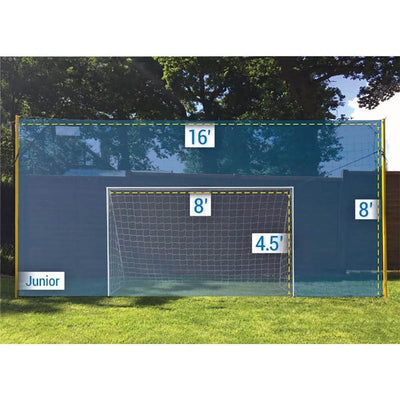 Open Goaaal Soccer Practice Net Rebounder Backstop with Goal, Junior (Used)