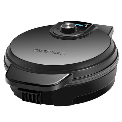 Chefman Anti Overflow Nonstick 4 Slice Electric Belgian Waffle Iron Black (Used)