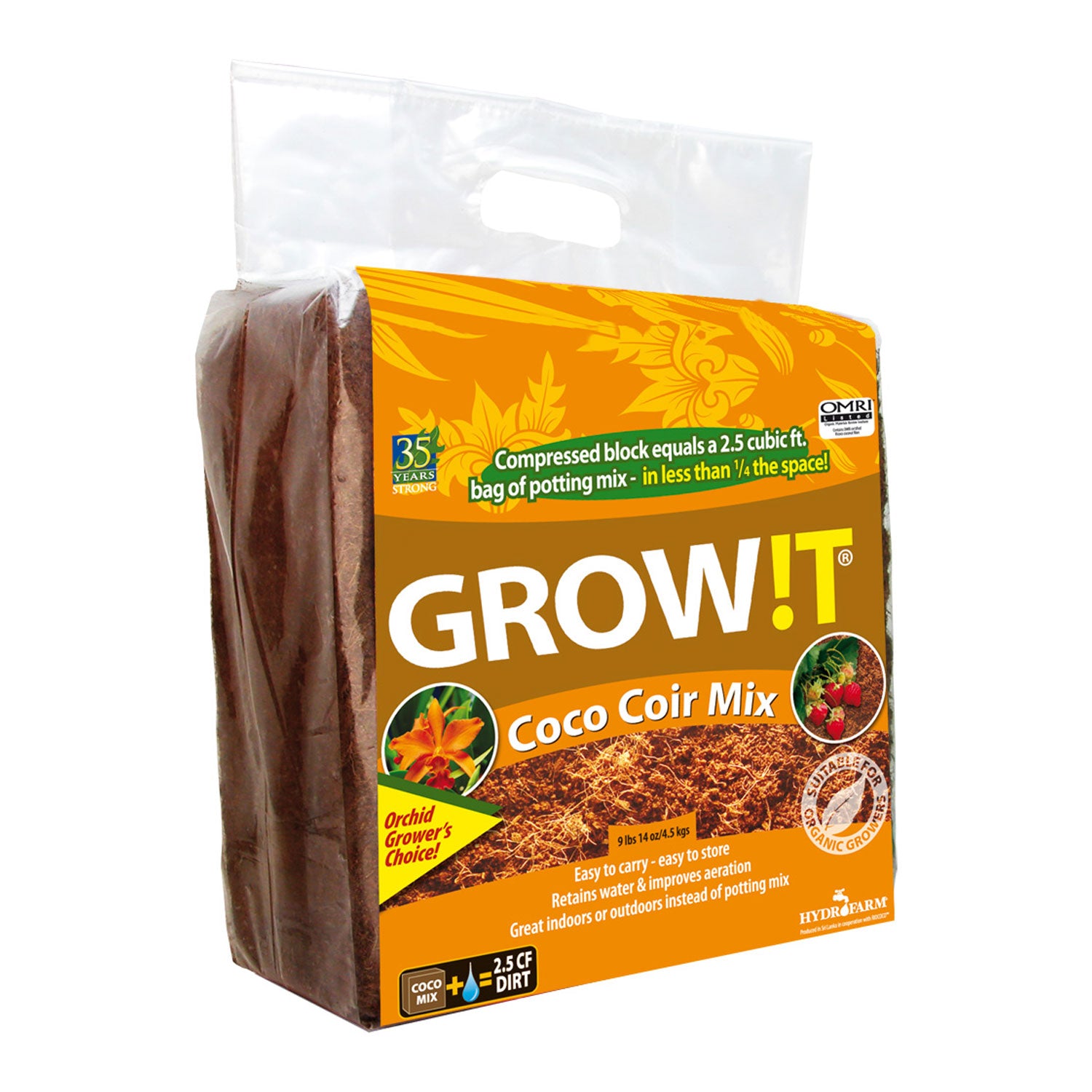 Hydrofarm Tomato Garden Pot w/4 Foot Trellis Tower & GROW!T Coco Coir Mix Block - VMInnovations