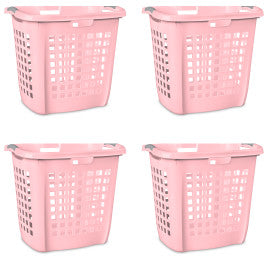 Sterilite Ultra Easy Carry Laundry Basket, 2.1 Bushel, Plastic, Pink, 4 Pack