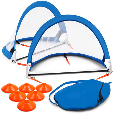 Training Equipment 2.5 Foot Pop Up Soccer Goal Game with Disc Cones (Open Box)