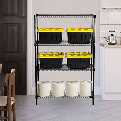 36" x 54" 4-Tier Freestanding Wire Home Shelving Unit, Black (Open Box) - VMInnovations
