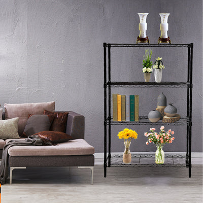 36" x 54" 4-Tier Freestanding Wire Home Shelving Unit, Black (Open Box) - VMInnovations