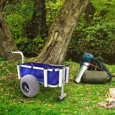 Fishing Gear and Marine Equipment Rolling Utility Cart, Blue (Open Box)