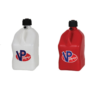 VP Racing 5 Gallon Motorsport Racing Liquid Container Utility Jugs, White & Red