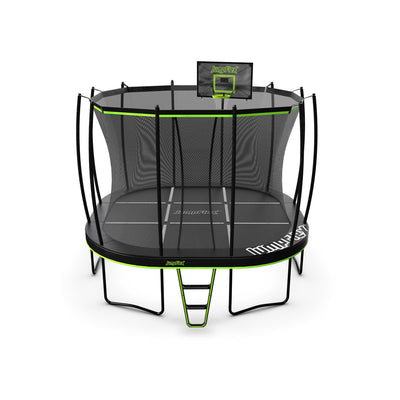 Jumpflex MEGA 14' Trampoline, Outdoor Playset with PROJAM Basketball Hoop, Black