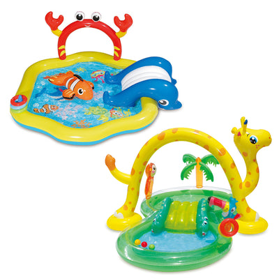 Summer Waves 8.41ft x 6.25in x 50in Inflatable Jungle & Sea Pool Play Centers