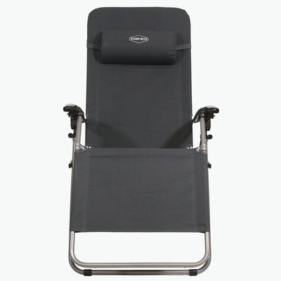 Kamp-Rite Folding Reclining Zero Gravity Chair w/Headrest Pillow, Black (2 Pack)