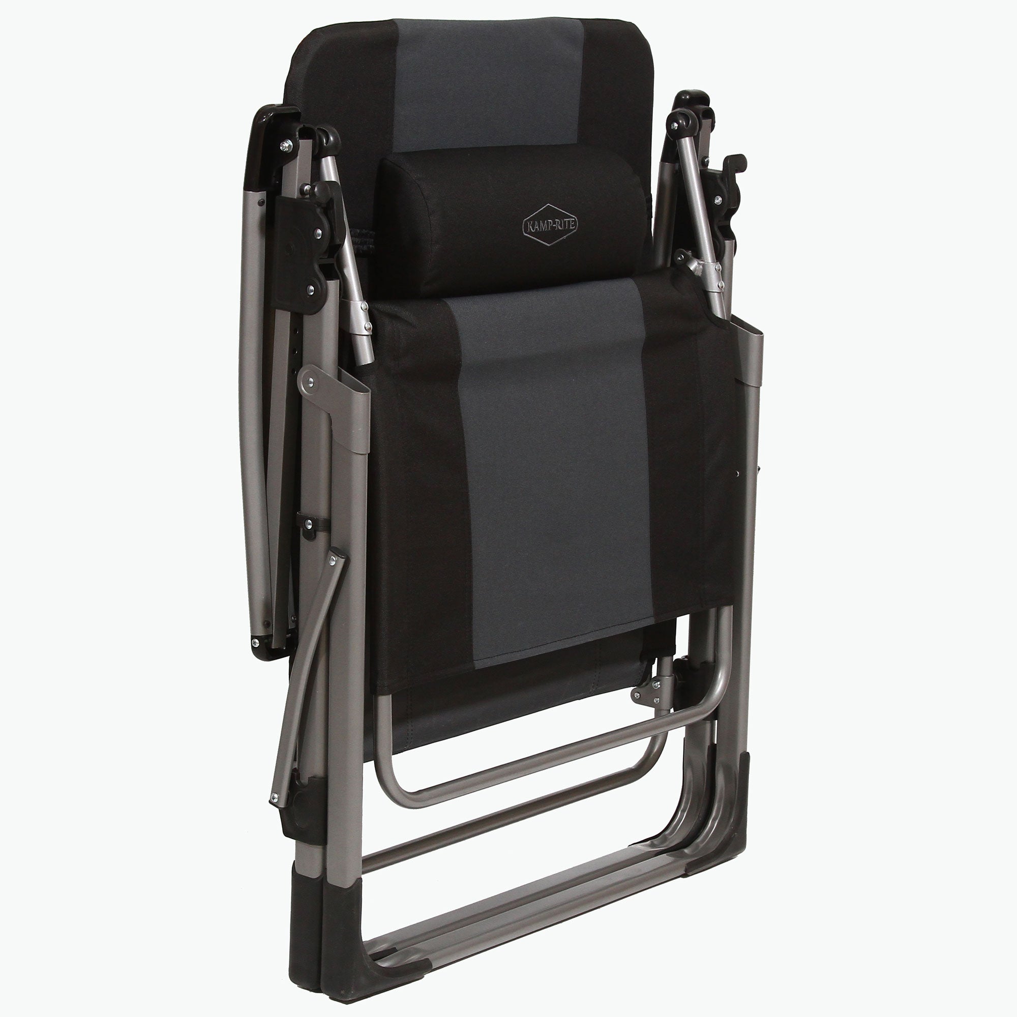 Kamp-Rite KAMPAC188 Oversized Anti Gravity Folding Beach Chair, Black (2 Pack)