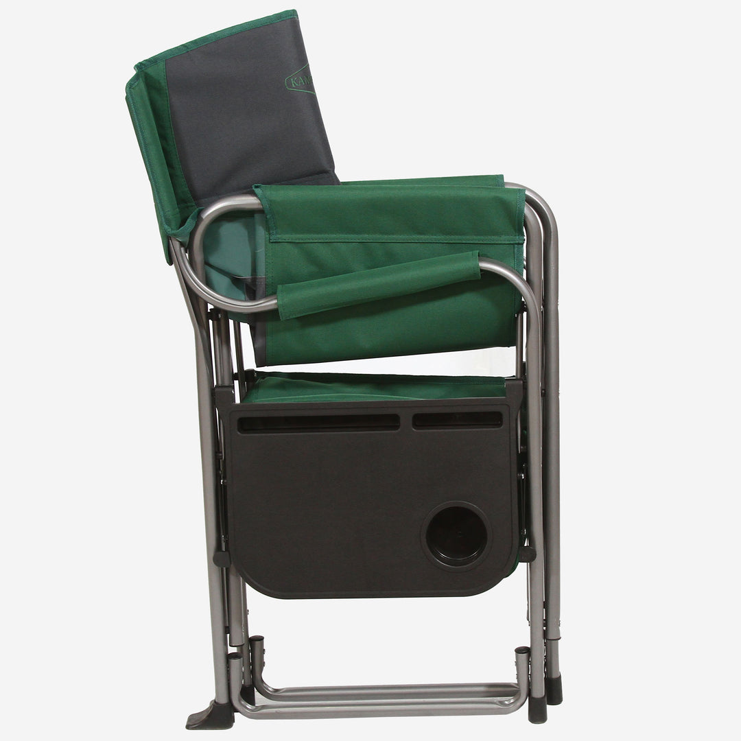 Kamp-Rite Director Portable Lounge Chair w/ Cooler & Side Table, Green (2 Pack) - VMInnovations