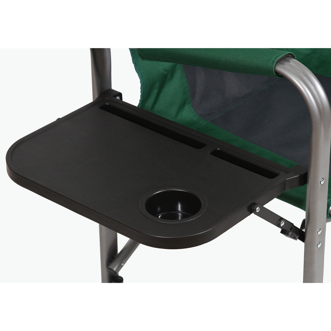 Kamp-Rite Portable Director's Chair with Cooler, Cup Holder, & Side Table, Green