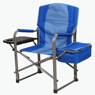 Kamp-Rite Director's Chair w/Cooler & Side Table, Blue (Damaged)