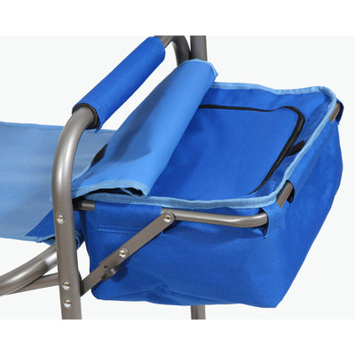 Kamp-Rite Director's Chair w/Cooler & Side Table, Blue (Damaged)