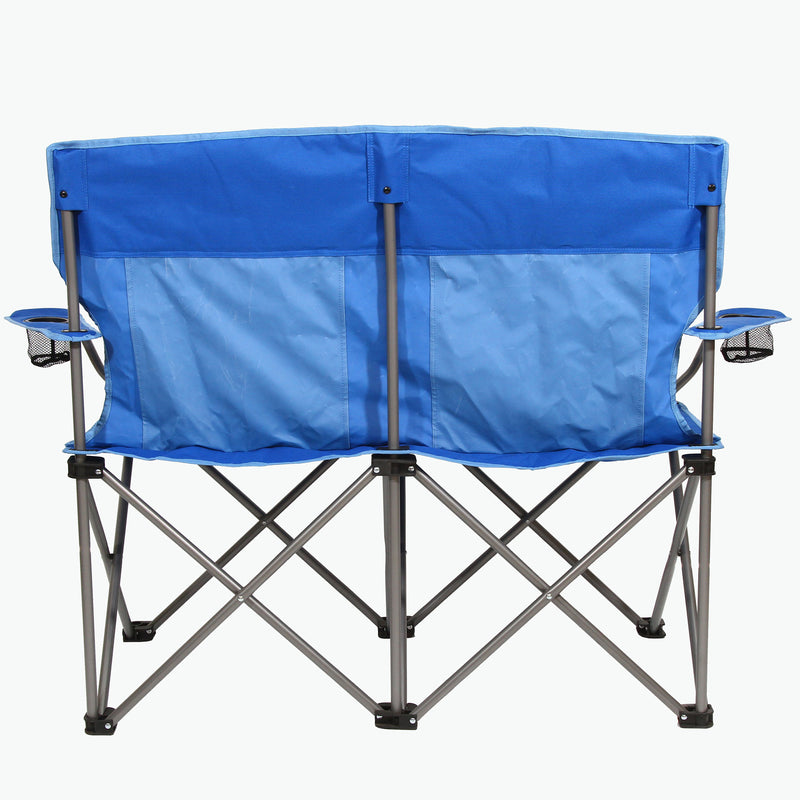 Kamp-Rite Camping Beach Patio Sports Double Folding Lawn Chair, Blue (Used)