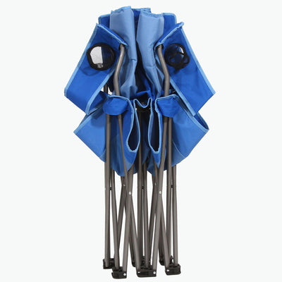 Kamp-Rite Camping Beach Patio Sports Double Folding Lawn Chair, Blue (Used) - VMInnovations