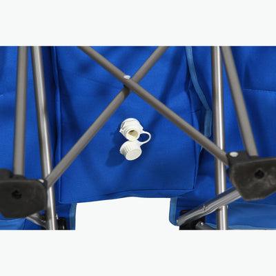 Kamp-Rite Double Folding Camp Chair with 2 Pack Padded Folding Camp Chair, Blue - VMInnovations