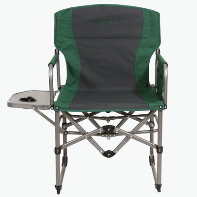 Kamp-Rite Compact-Fold Director's Chair with Side Table & Cup Holder, Green