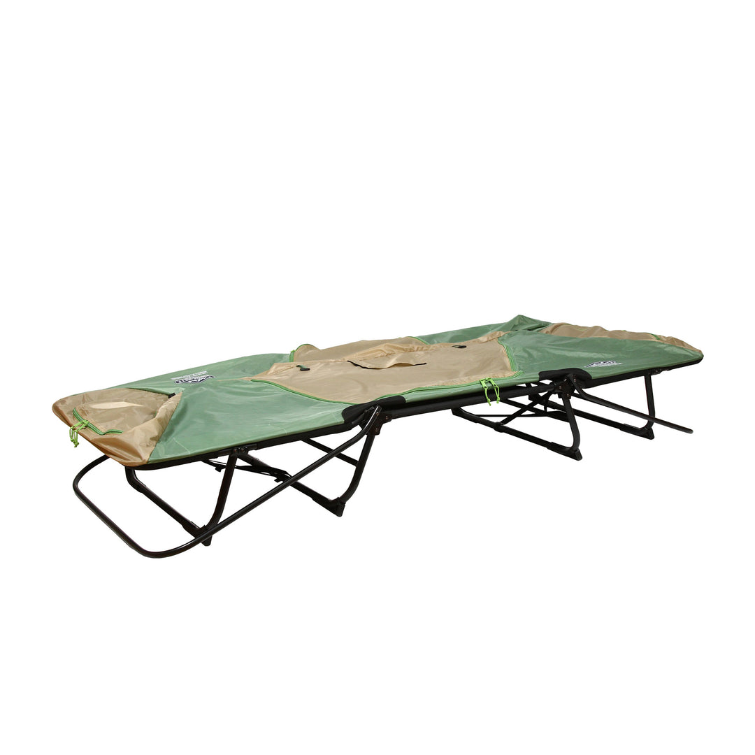 Kamp-Rite Oversize Portable Versatile Cot, Chair, & Tent, Green/Tan (2 Pack)