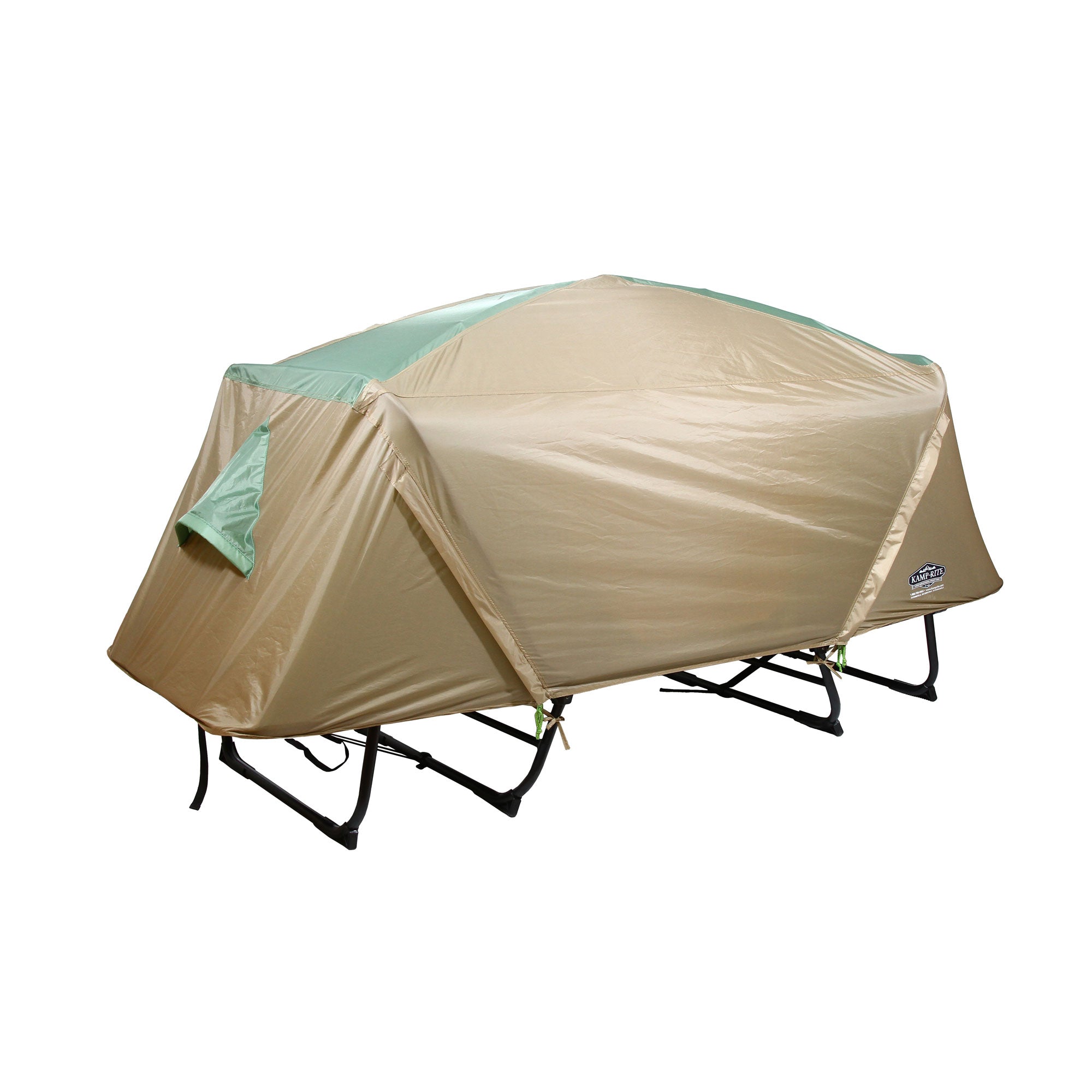 Kamp-Rite Oversize Portable Versatile Cot, Chair, & Tent, Green/Tan (2 Pack) - VMInnovations