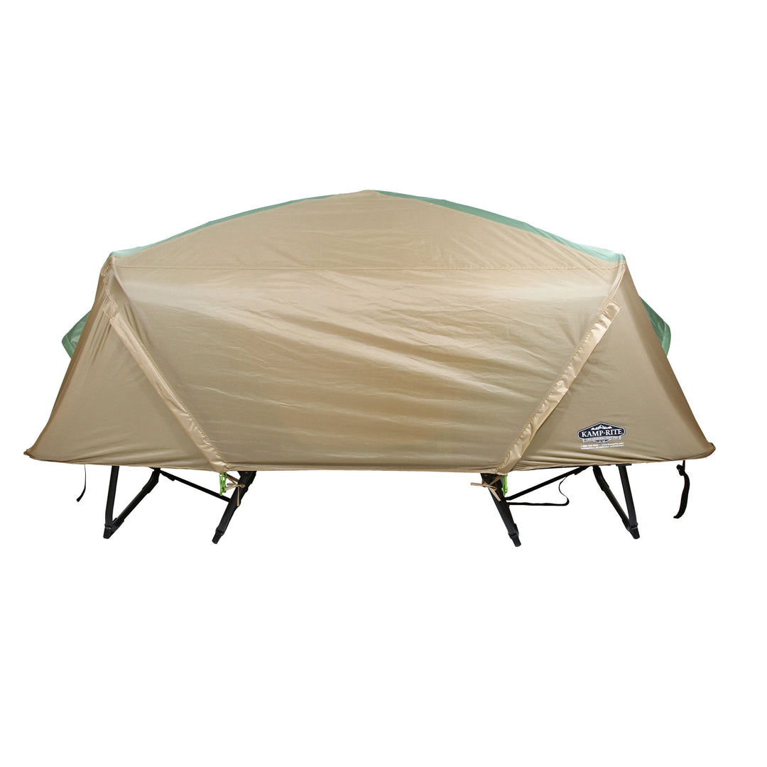 Kamp-Rite Oversize Portable Versatile Cot, Chair, & Tent, Green/Tan (2 Pack)