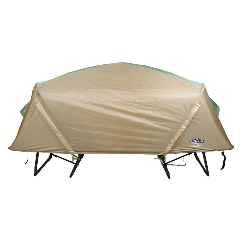 Kamp-Rite Oversize Portable Versatile Cot, Chair, & Tent, Green/Tan (2 Pack)