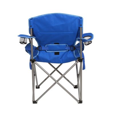 Kamp-Rite Double Folding Camp Chair with 2 Pack Padded Folding Camp Chair, Blue - VMInnovations