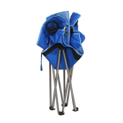 Kamp-Rite Camp Folding Chair with Lumbar Support & Cupholders, Blue (Damaged)