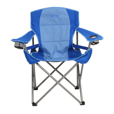 Kamp-Rite Double Folding Camp Chair with 2 Pack Padded Folding Camp Chair, Blue - VMInnovations