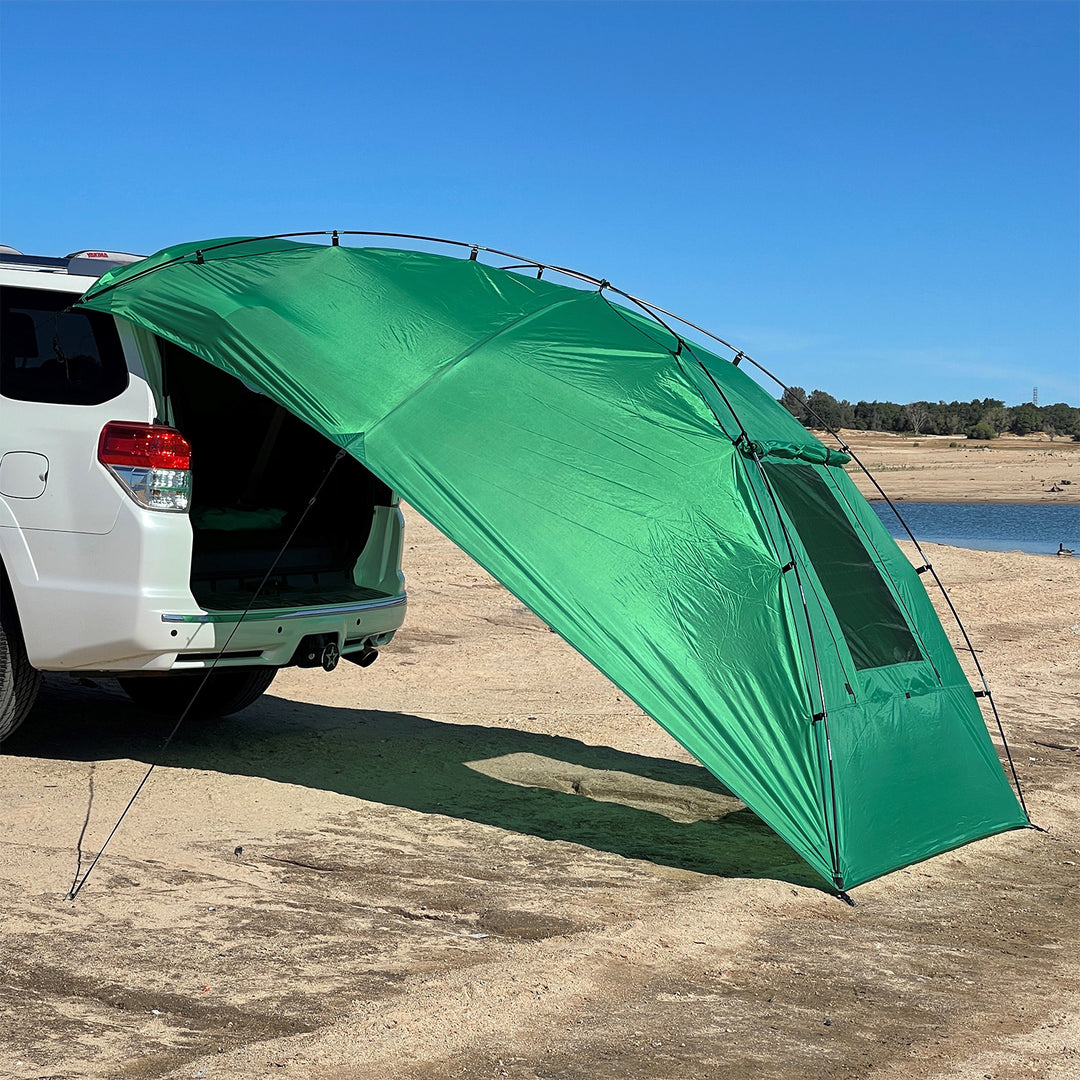 Kamp-Rite Outdoor Shade Camping Awning for SUV Sport Vehicle & Carry Bag, Green