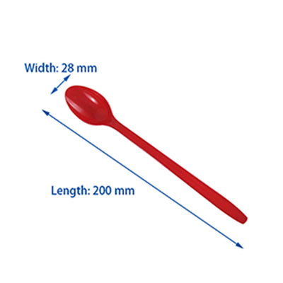 Karat Plastic Disposable Cafe Soda Spoons Set, 1,000 Pack, Red (Open Box)