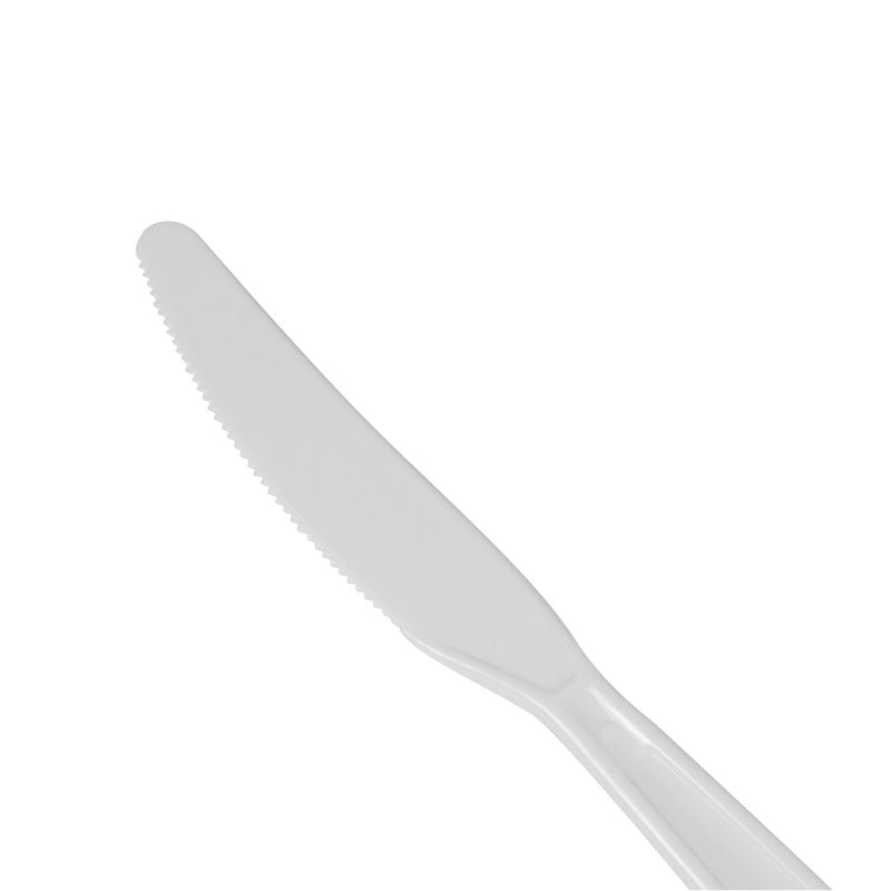 Karat 7.6 Inch White PS Plastic Disposable Knives (Pack of 1,000) (Open Box)