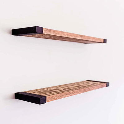 Willow & Grace Floating Shelves - Easily Mounted | Natural (24" Set of 2) (Used)