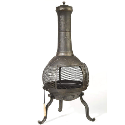Kay Home Products Sonora Outdoor Wood Burning Metal Chimenea Fireplace (2 Pack) - VMInnovations