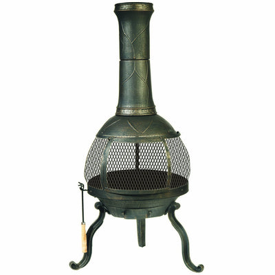 Kay Home Products Sonora Outdoor Wood Burning Metal Chimenea Fireplace (2 Pack) - VMInnovations