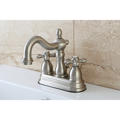 Kingston Brass 4 Inch Centerset Cross Bathroom Faucet, Brushed Nickel (Open Box)