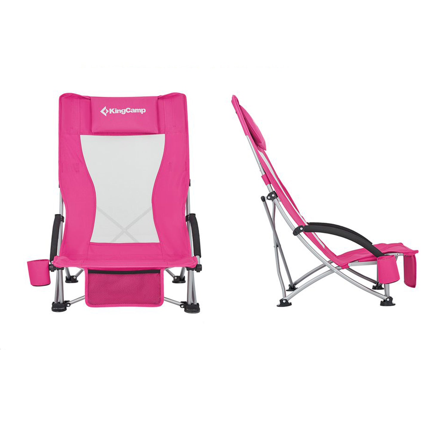KingCamp Beach Folding Lounge Chair w/ Mesh Back & Foam Arm Rest (For Parts)