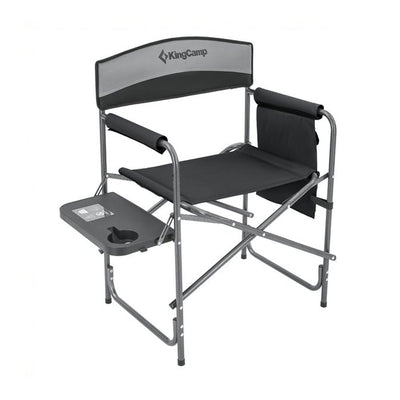 KingCamp Compact Folding Chair w/ Side Table and Storage Pocket, Grey (Used)