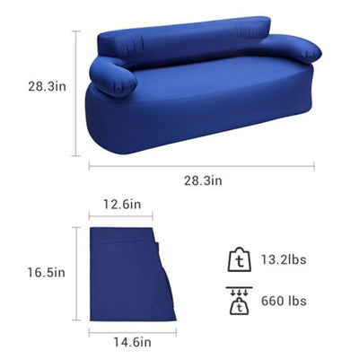 KingCamp Indoor & Outdoor Inflatable Portable Air Lounger Sofa Couch Chair, Navy