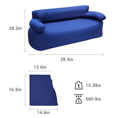 KingCamp In/Outdoor Inflatable Portable Air Lounger Sofa Couch Chair, (Open Box)